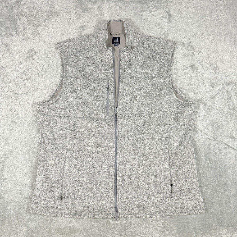 johnnie-O Mens XL Full Zip Vest Light Gray Heathered